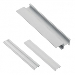 Профиль LED GTV GLAX для стеклянных полок серый 2м + рассеиватель молочный 2шт.