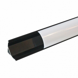 Профіль для LED стрічки BIOM кутовий ЛПУ16B 16Х16 чорний 2м + розсіювач молочний